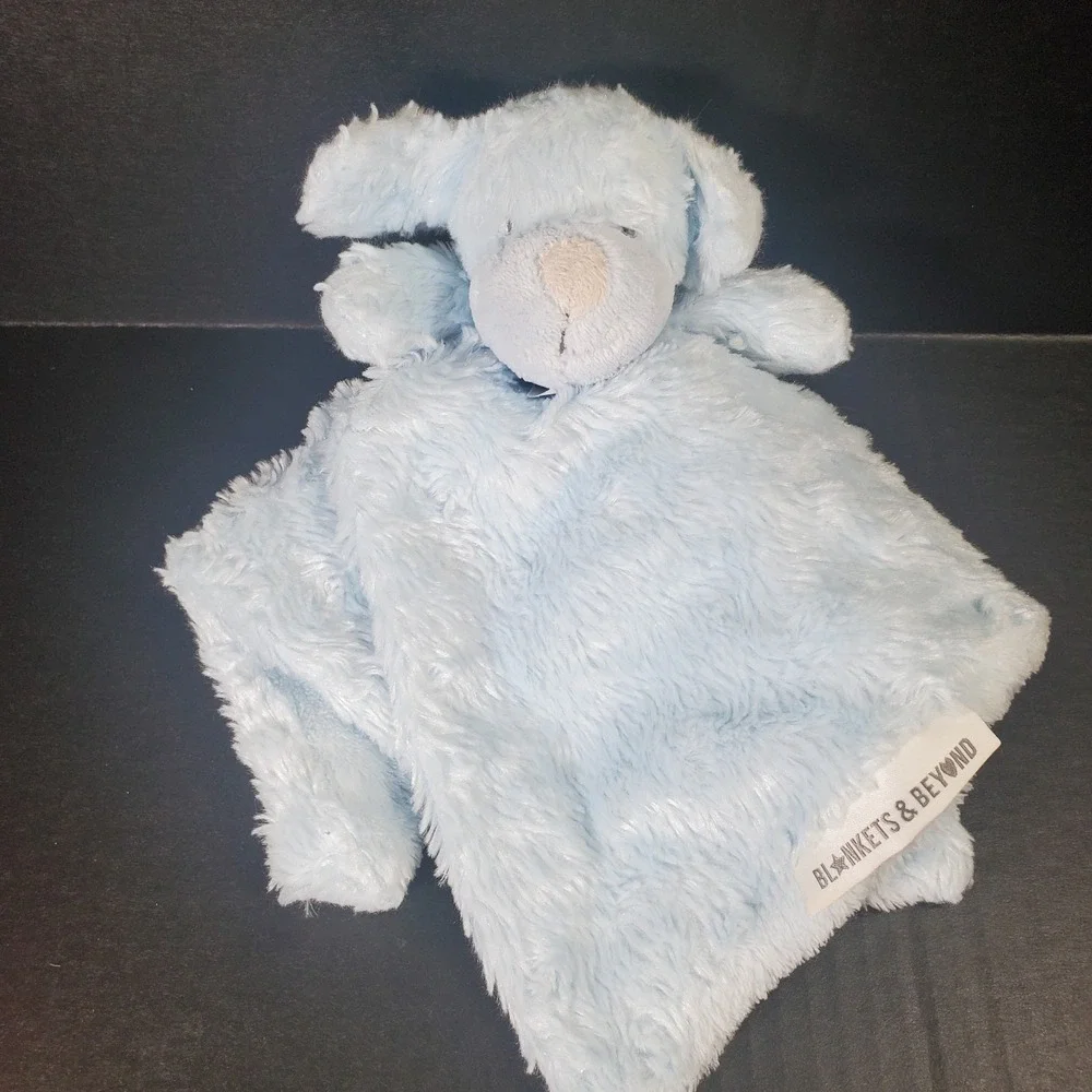 Blankets & Beyond Blue Puppy Dog Rosette Baby Security Blanket Lovey 13